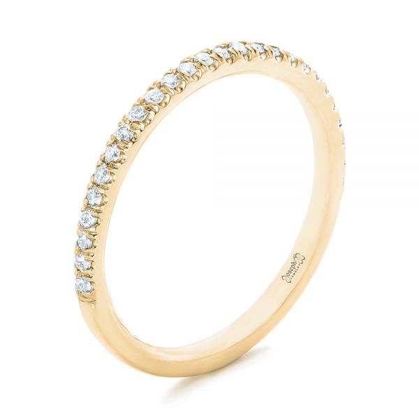 18k Yellow Gold 18k Yellow Gold Diamond Wedding Band - Three-Quarter View -  102822