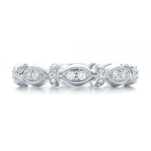  Platinum Diamond Wedding Ring - Kirk Kara - Top View -  100666