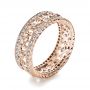 18k Rose Gold 18k Rose Gold Diamond Women's Anniversary Band - Three-Quarter View -  1300 - Thumbnail