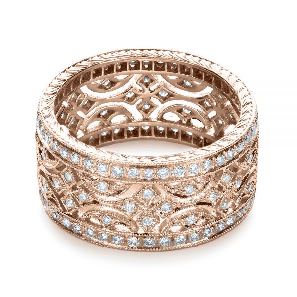 14k Rose Gold 14k Rose Gold Diamond Women's Anniversary Band - Flat View - 1301