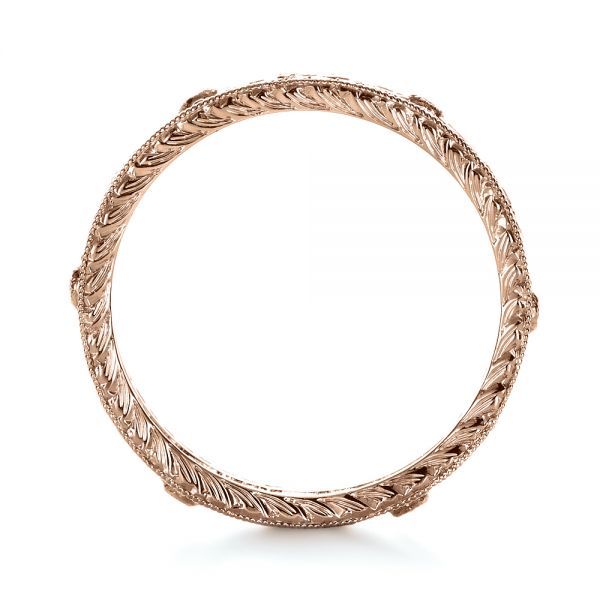 18k Rose Gold 18k Rose Gold Diamond Women's Anniversary Band - Front View - 1300