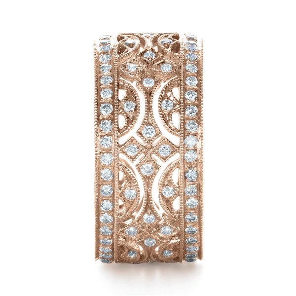 14k Rose Gold 14k Rose Gold Diamond Women's Anniversary Band - Side View - 1301