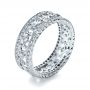 18k White Gold Diamond Women's Anniversary Band - Three-Quarter View -  1300 - Thumbnail