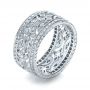 18k White Gold Diamond Women's Anniversary Band - Three-Quarter View -  1301 - Thumbnail