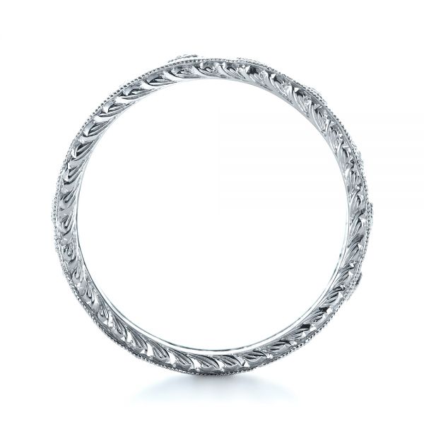 14k White Gold Diamond Women's Anniversary Band - Front View -  1299