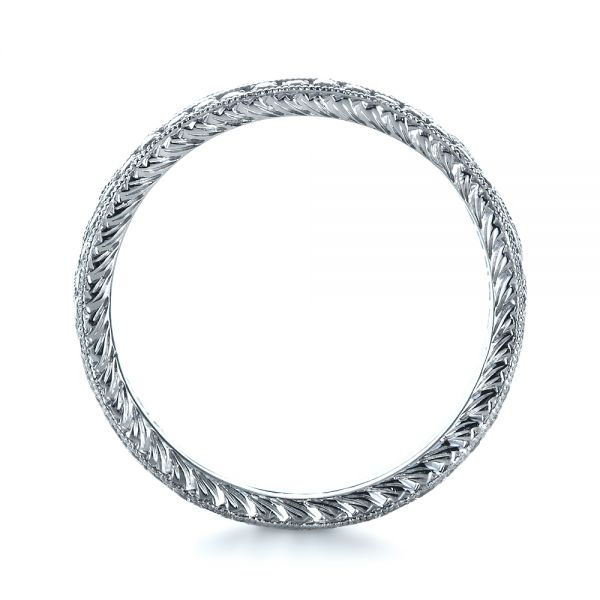 18k White Gold Diamond Women's Anniversary Band - Front View -  1301