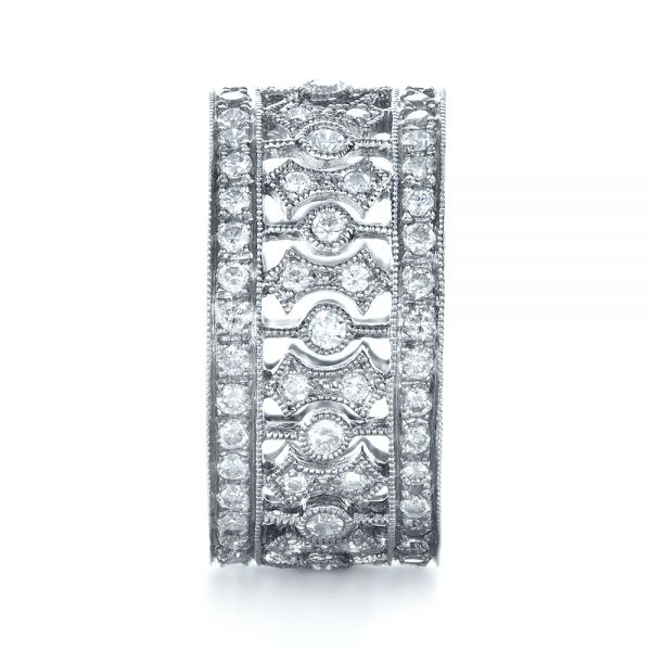 14k White Gold Diamond Women's Anniversary Band - Side View -  1299