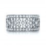 14k White Gold Diamond Women's Anniversary Band - Top View -  1299 - Thumbnail