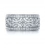 18k White Gold Diamond Women's Anniversary Band - Top View -  1301 - Thumbnail