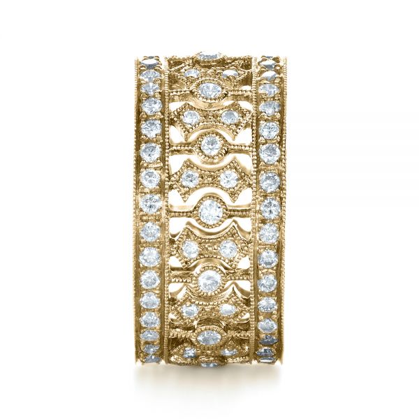 14k Yellow Gold 14k Yellow Gold Diamond Women's Anniversary Band - Side View -  1299