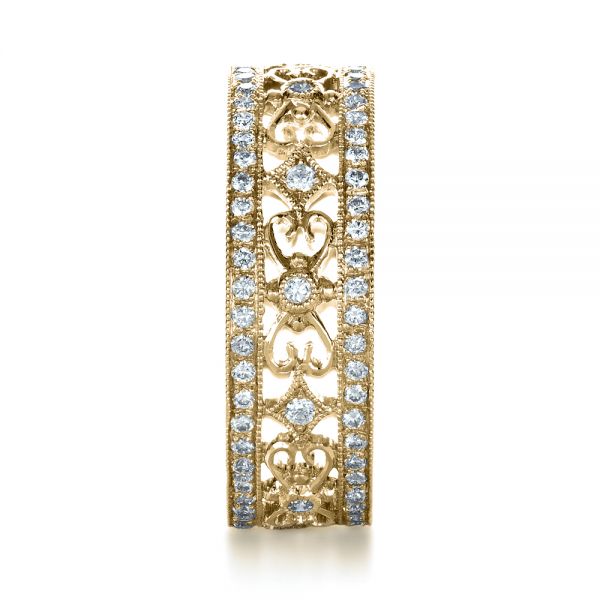 18k Yellow Gold 18k Yellow Gold Diamond Women's Anniversary Band - Side View - 1300