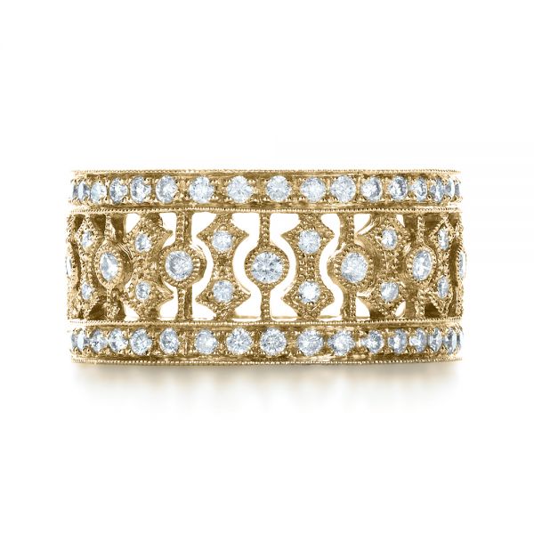 14k Yellow Gold 14k Yellow Gold Diamond Women's Anniversary Band - Top View -  1299