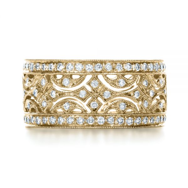 14k Yellow Gold 14k Yellow Gold Diamond Women's Anniversary Band - Top View - 1301