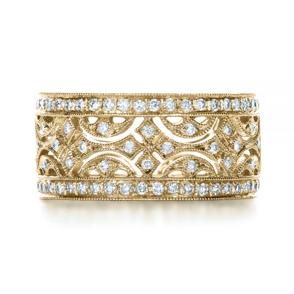 18k Yellow Gold 18k Yellow Gold Diamond Women's Anniversary Band - Top View -  1301