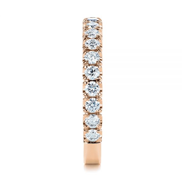 14k Rose Gold 14k Rose Gold Diamond Women's Wedding Band - Side View -  105321