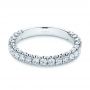 18k White Gold Diamond Women's Wedding Band - Flat View -  105321 - Thumbnail