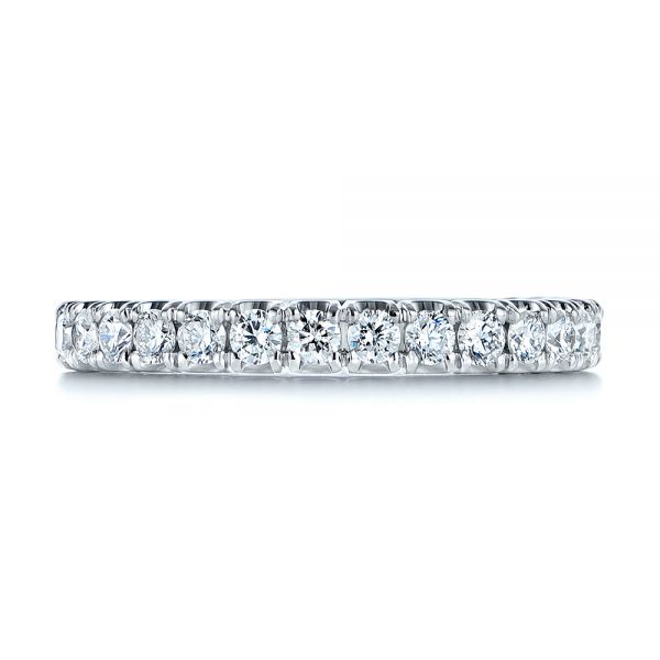 18k White Gold Diamond Women's Wedding Band - Top View -  105321