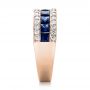 14k Rose Gold 14k Rose Gold Diamond And Blue Sapphire Anniversary Band - Side View -  101332 - Thumbnail