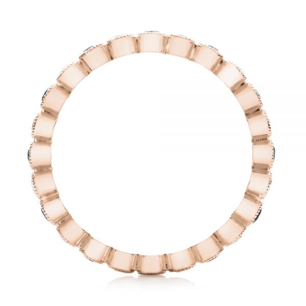 14k Rose Gold 14k Rose Gold Diamond And Blue Sapphire Stackable Eternity Band - Front View - 101894