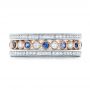18k Rose Gold 18k Rose Gold Diamond And Blue Sapphire Stackable Eternity Band - Front View -  101894 - Thumbnail