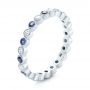 14k White Gold 14k White Gold Diamond And Blue Sapphire Stackable Eternity Band - Three-Quarter View -  101894 - Thumbnail