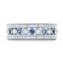 18k White Gold Diamond And Blue Sapphire Stackable Eternity Band - Front View -  101894 - Thumbnail