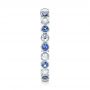 18k White Gold Diamond And Blue Sapphire Stackable Eternity Band - Side View -  101894 - Thumbnail