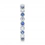 18k White Gold Diamond And Blue Sapphire Stackable Eternity Band - Side View -  101894 - Thumbnail