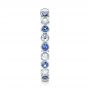 14k White Gold 14k White Gold Diamond And Blue Sapphire Stackable Eternity Band - Side View -  101894 - Thumbnail