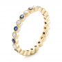 14k Yellow Gold Diamond And Blue Sapphire Stackable Eternity Band