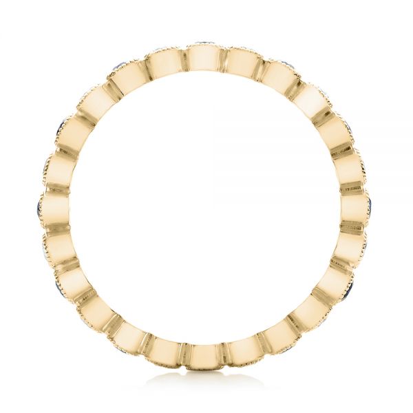 14k Yellow Gold 14k Yellow Gold Diamond And Blue Sapphire Stackable Eternity Band - Front View -  101894