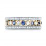 18k Yellow Gold 18k Yellow Gold Diamond And Blue Sapphire Stackable Eternity Band - Front View -  101894 - Thumbnail