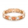 14k Rose Gold 14k Rose Gold Diamond And Orange Sapphire Stackable Eternity Band - Flat View -  101910 - Thumbnail