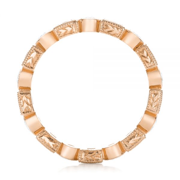 18k Rose Gold 18k Rose Gold Diamond And Orange Sapphire Stackable Eternity Band - Front View -  101910