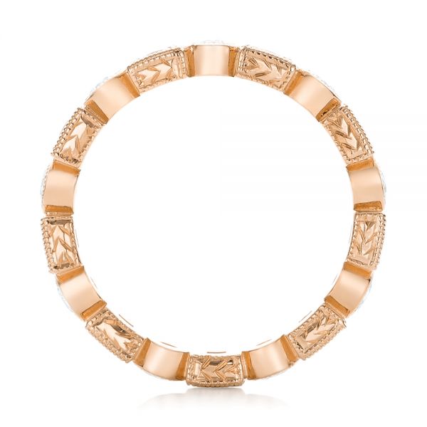 18k Rose Gold 18k Rose Gold Diamond And Orange Sapphire Stackable Eternity Band - Front View - 101910
