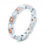 14k White Gold Diamond And Orange Sapphire Stackable Eternity Band