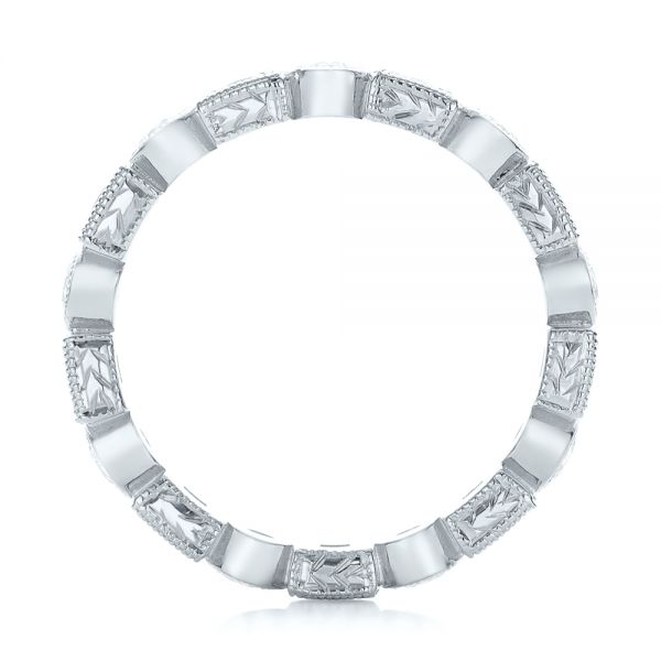 14k White Gold 14k White Gold Diamond And Orange Sapphire Stackable Eternity Band - Front View -  101910