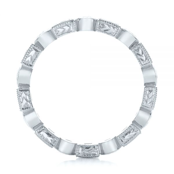 Platinum Platinum Diamond And Orange Sapphire Stackable Eternity Band - Front View - 101910