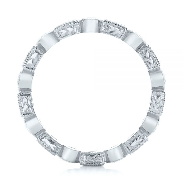  Platinum Platinum Diamond And Orange Sapphire Stackable Eternity Band - Front View -  101910