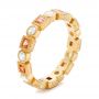 18k Yellow Gold Diamond And Orange Sapphire Stackable Eternity Band - Three-Quarter View -  101910 - Thumbnail