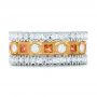 18k Yellow Gold Diamond And Orange Sapphire Stackable Eternity Band - Front View -  101910 - Thumbnail