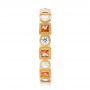 18k Yellow Gold Diamond And Orange Sapphire Stackable Eternity Band - Side View -  101910 - Thumbnail