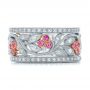 14k White Gold And 18K Gold 14k White Gold And 18K Gold Diamond And Pink Sapphire Organic Stackable Eternity Band - Front View -  101919 - Thumbnail