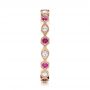 14k Rose Gold 14k Rose Gold Diamond And Pink Sapphire Stackable Eternity Band - Side View -  101898 - Thumbnail