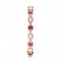18k Rose Gold 18k Rose Gold Diamond And Pink Sapphire Stackable Eternity Band - Side View -  101898 - Thumbnail