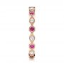 18k Rose Gold 18k Rose Gold Diamond And Pink Sapphire Stackable Eternity Band - Side View -  101898 - Thumbnail