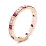 14k Rose Gold Diamond And Ruby Stackable Eternity Band