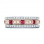 14k Rose Gold 14k Rose Gold Diamond And Ruby Stackable Eternity Band - Front View -  101915 - Thumbnail