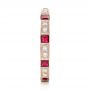14k Rose Gold 14k Rose Gold Diamond And Ruby Stackable Eternity Band - Side View -  101915 - Thumbnail