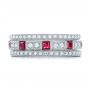 18k White Gold Diamond And Ruby Stackable Eternity Band - Front View -  101915 - Thumbnail
